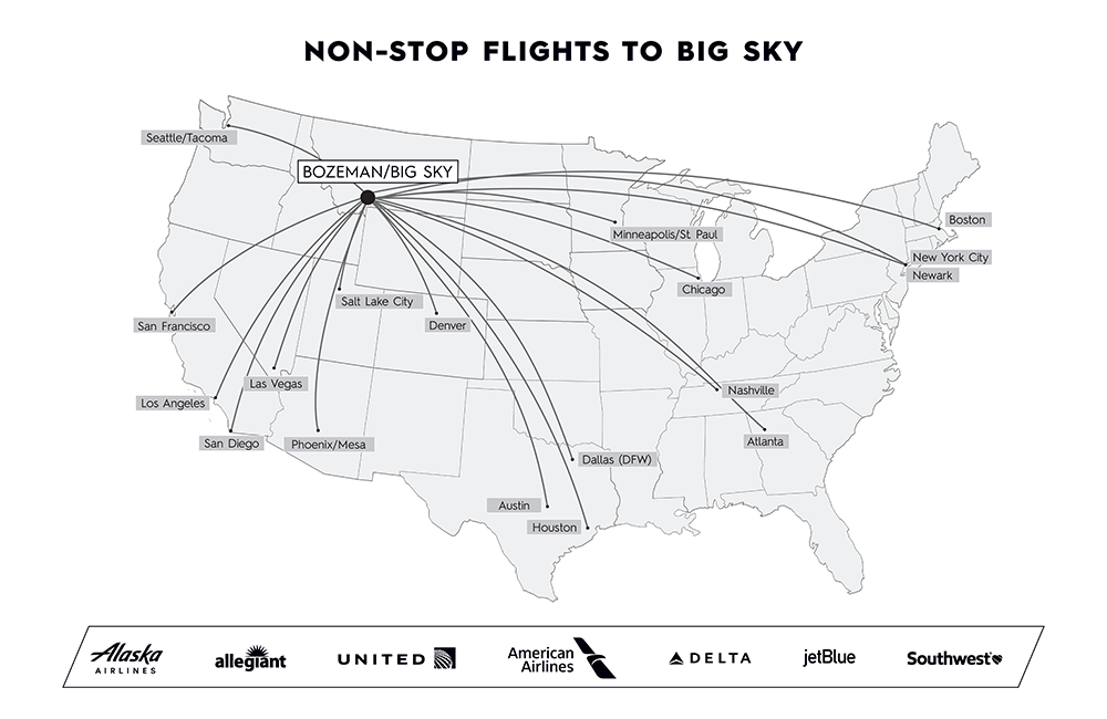 Flights to Big Sky Montana Big Sky Resort Montana